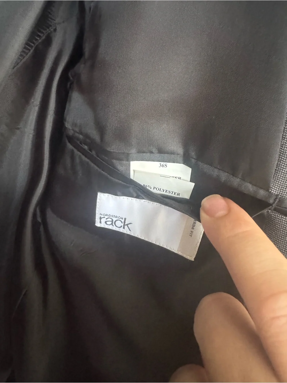 Men's Charcoal Gray Two-Button Suit Jacket